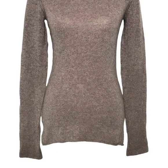 SOLD INHABIT Light Brown Crew Neck Cashmere Sweater Size Large - Picture 4 of 8